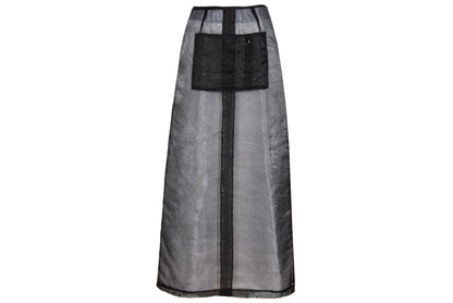 F/W 2000 Amaya Arzuaga linen blenc sheer cargo pocket skirt - Made in Spain