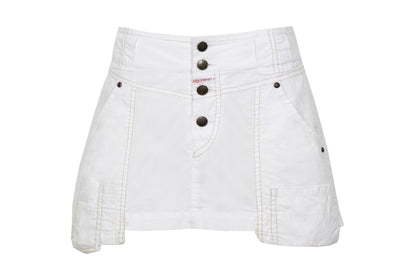 2000s Marithé + François Girbaud white technical utility mini skirt