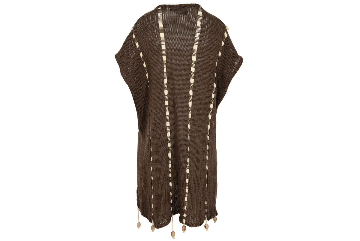 Vintage PierAntonioGaspari brown cotton knit convertible 2-in-1 sleeveless top - Made in Italy