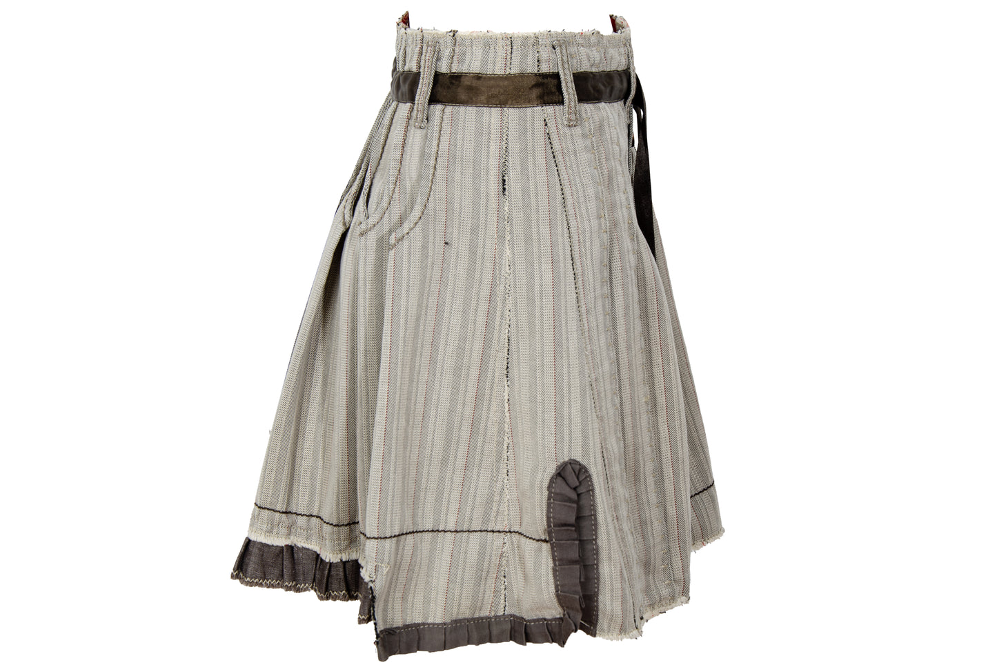 2000s Marithé + François Girbaud layered asymmetrical button front skirt - Made in Italy