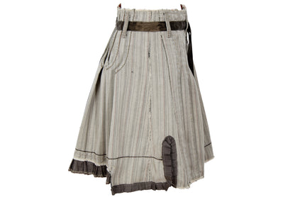 2000s Marithé + François Girbaud layered asymmetrical button front skirt - Made in Italy