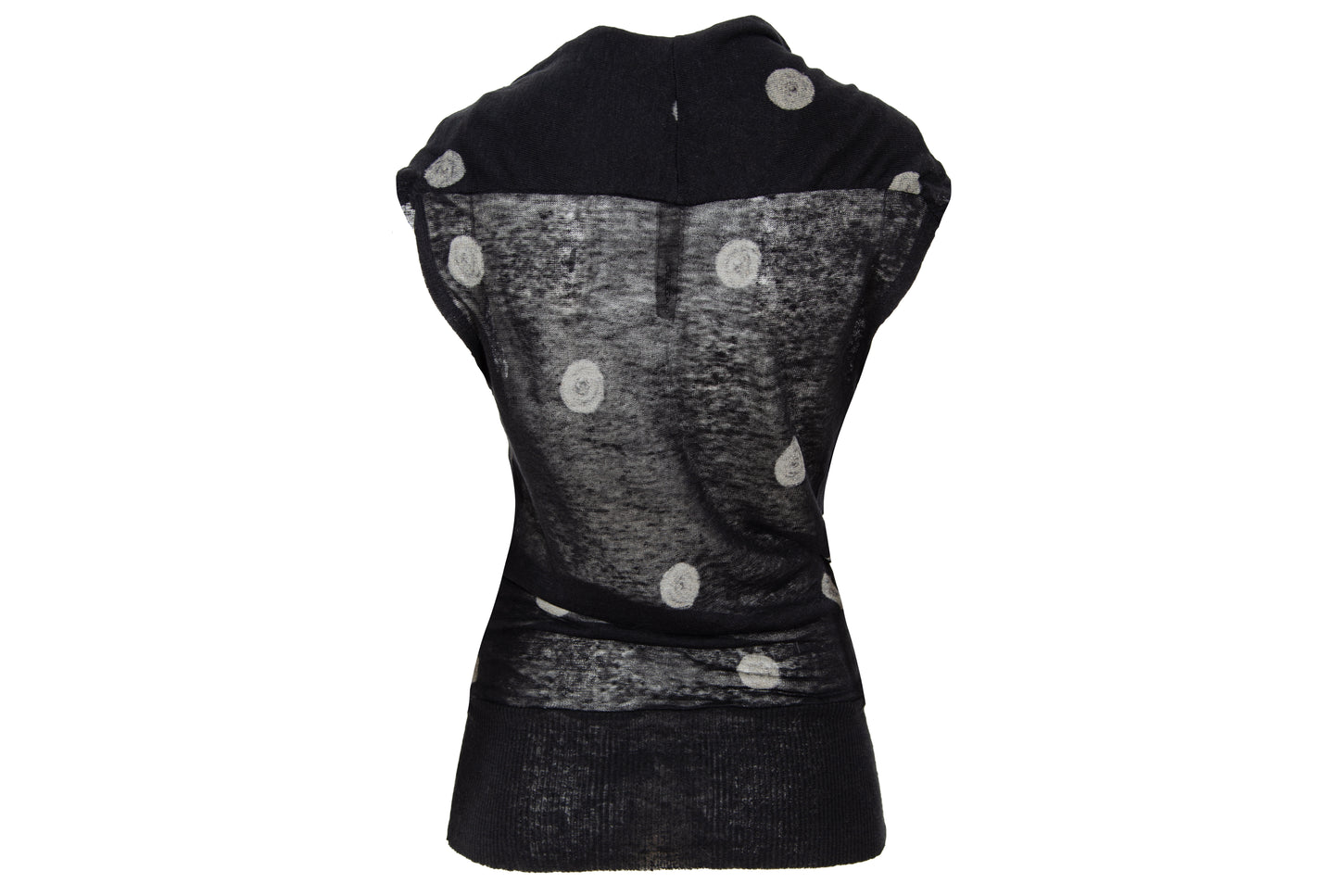 Vintage Italian brand deep plunging cowl neck polka dot fine knit top