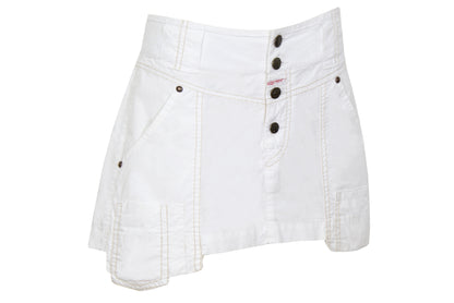 2000s Marithé + François Girbaud white technical utility mini skirt