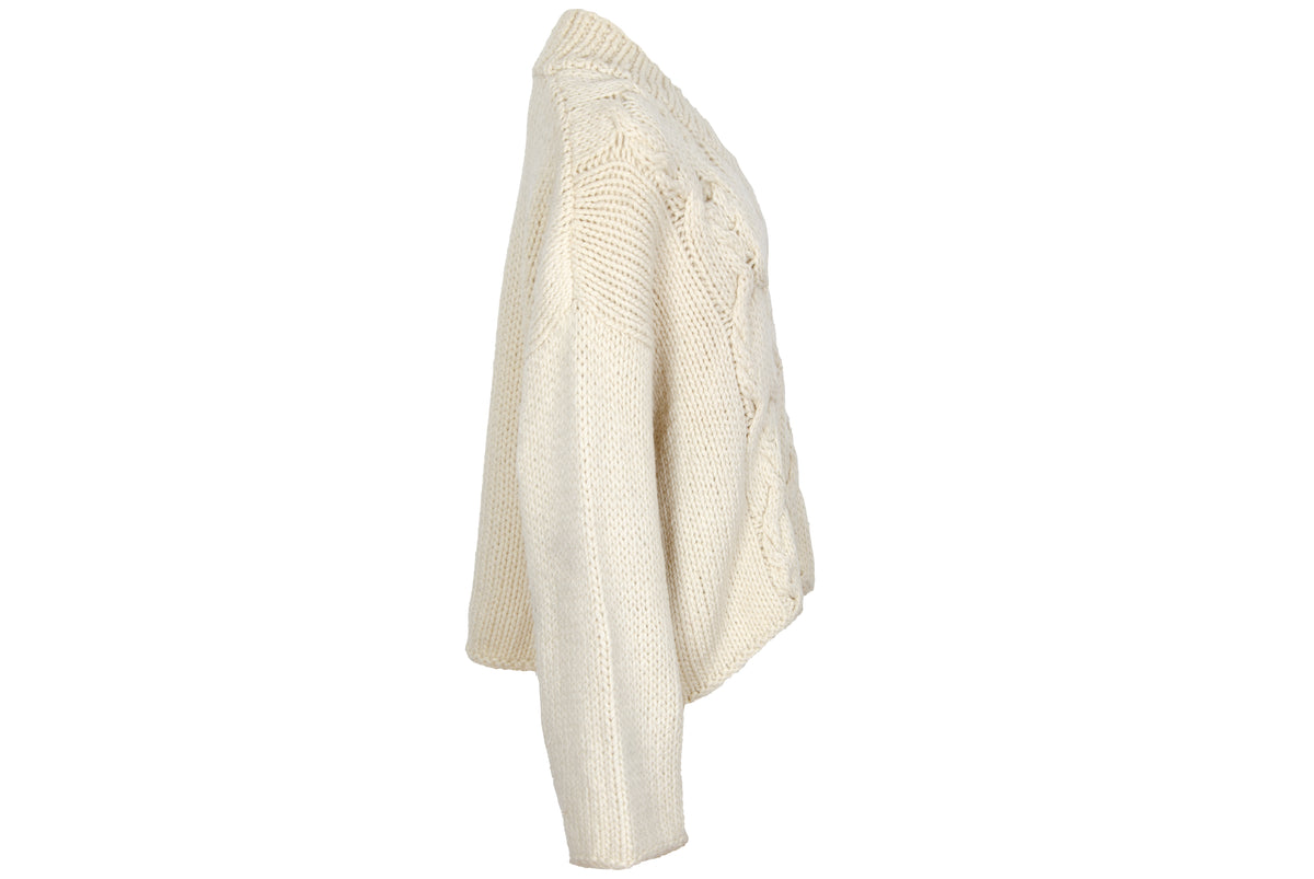 Vintage Ivan Grundahl 100% wool avant garde wide sleeves oversized cable knit pullover
