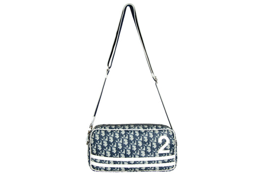 2001 Dior monogram shoulder bag / Vintage Dior 2000s John Galliano trotter coated canvas bag