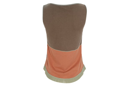2000s Cop Copine cotton tank top with mesh overlays and abstract photo print