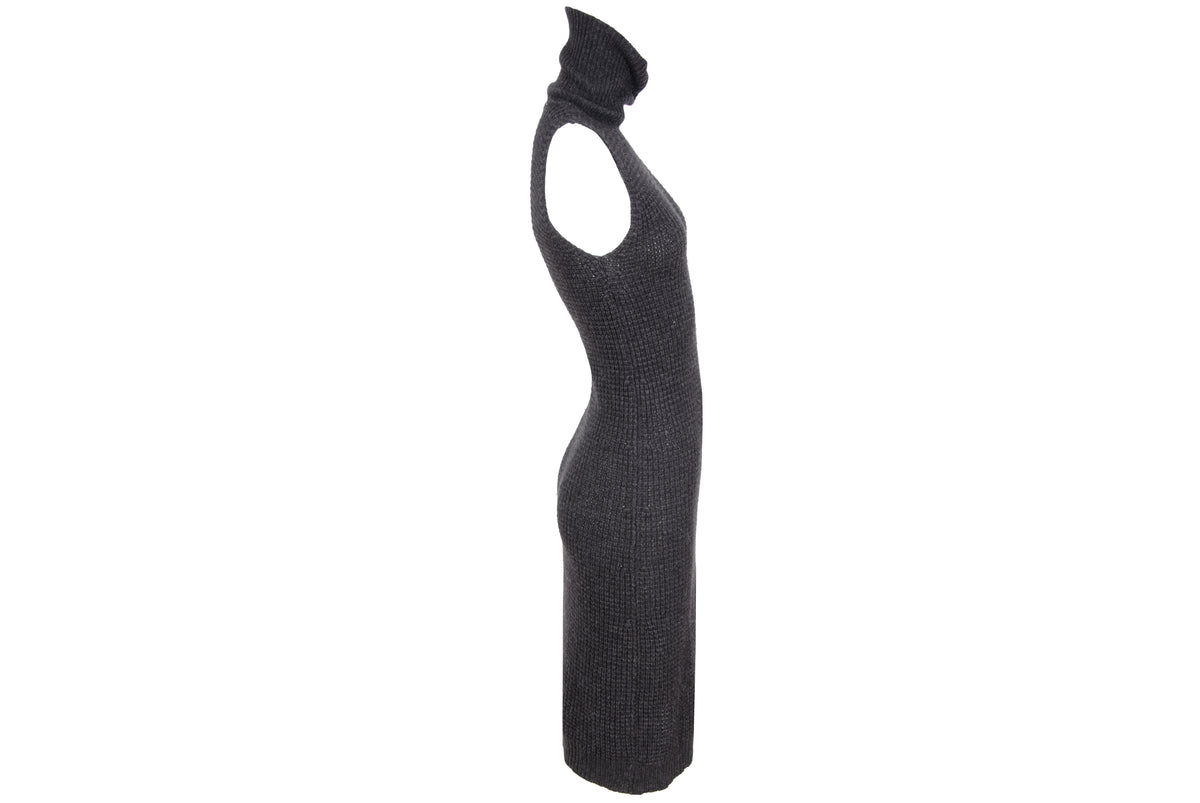 Vintage Italian brand cashmere blend knit open back sleeveless dress - Made in Italy