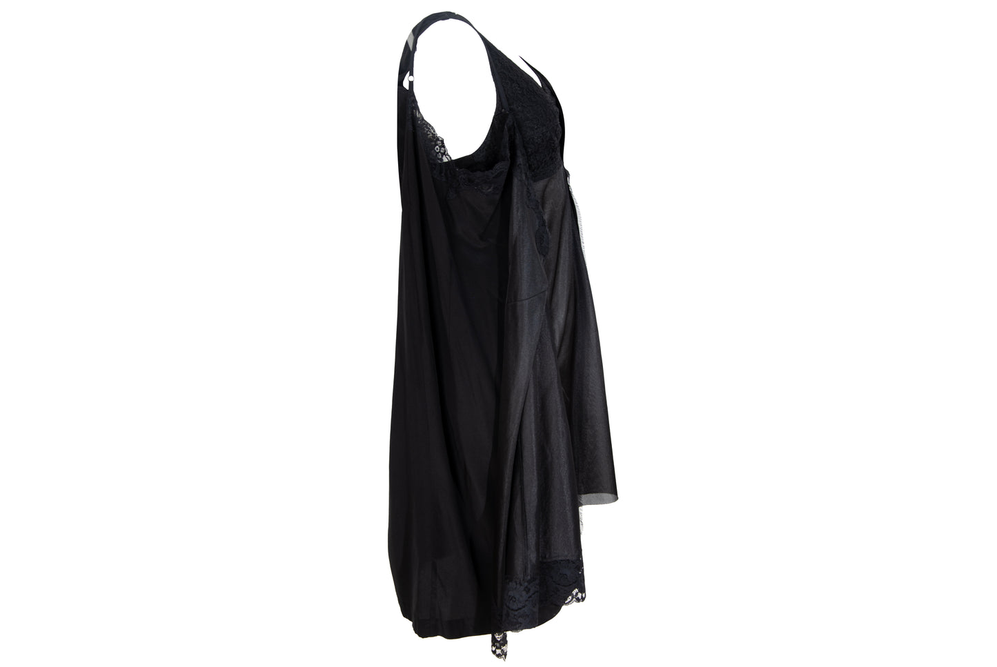 Vintage Japanese brand 100% silk experimental lingerie inspired deconstructed slip dress with asymmetrical lace panels