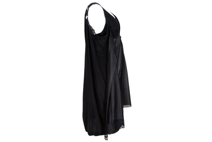 Vintage Japanese brand 100% silk experimental lingerie inspired deconstructed slip dress with asymmetrical lace panels