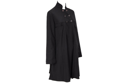 Vintage Chloé black military inspired double breasted lightweight coat - Made in France