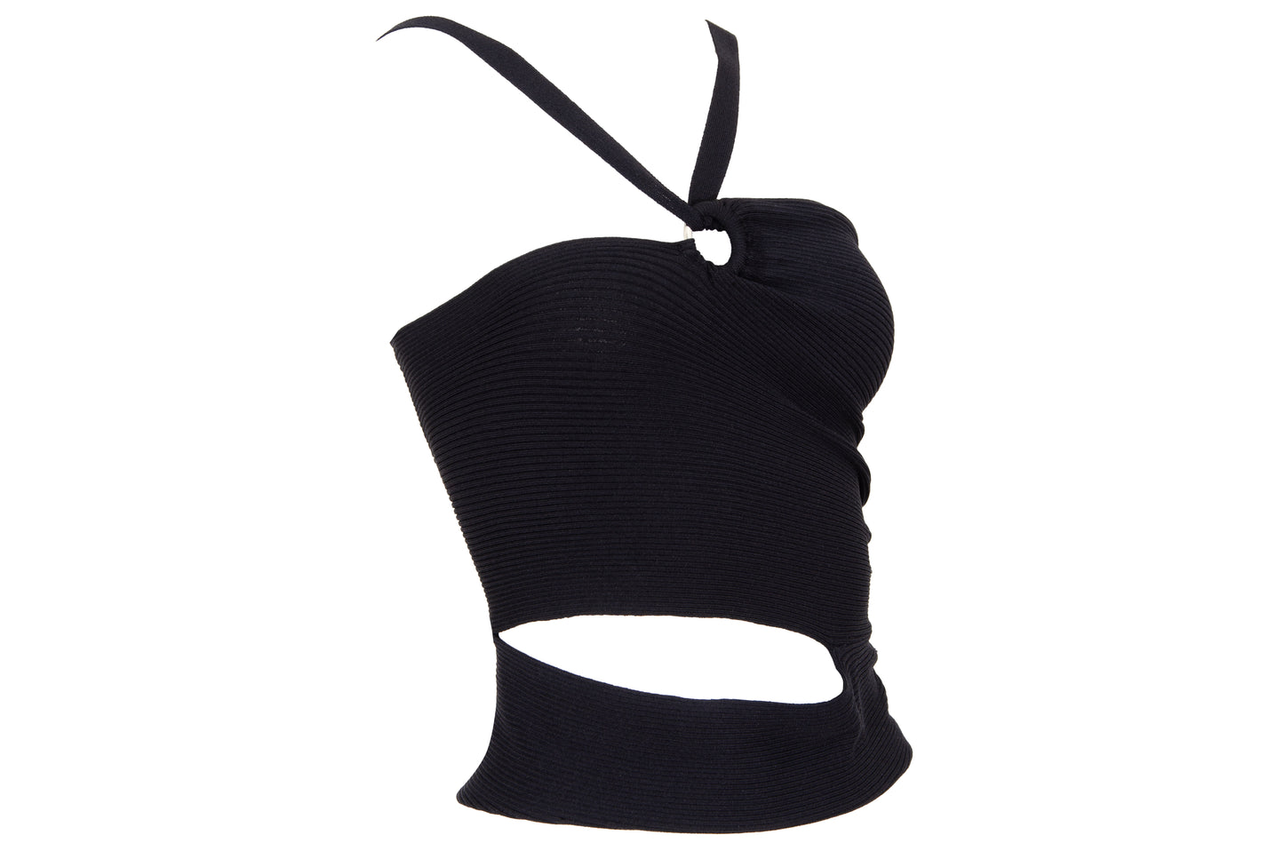 Vintage Italian brand asymmetrical cut top with o-ring and cut-out details - Made in Italy
