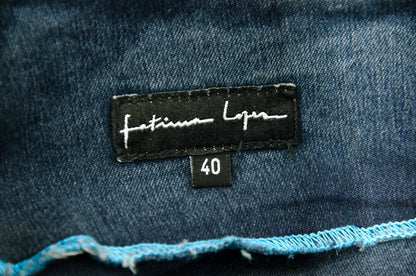2000s Fatima Lopes cropped jacket and low waisted skirt denim set
