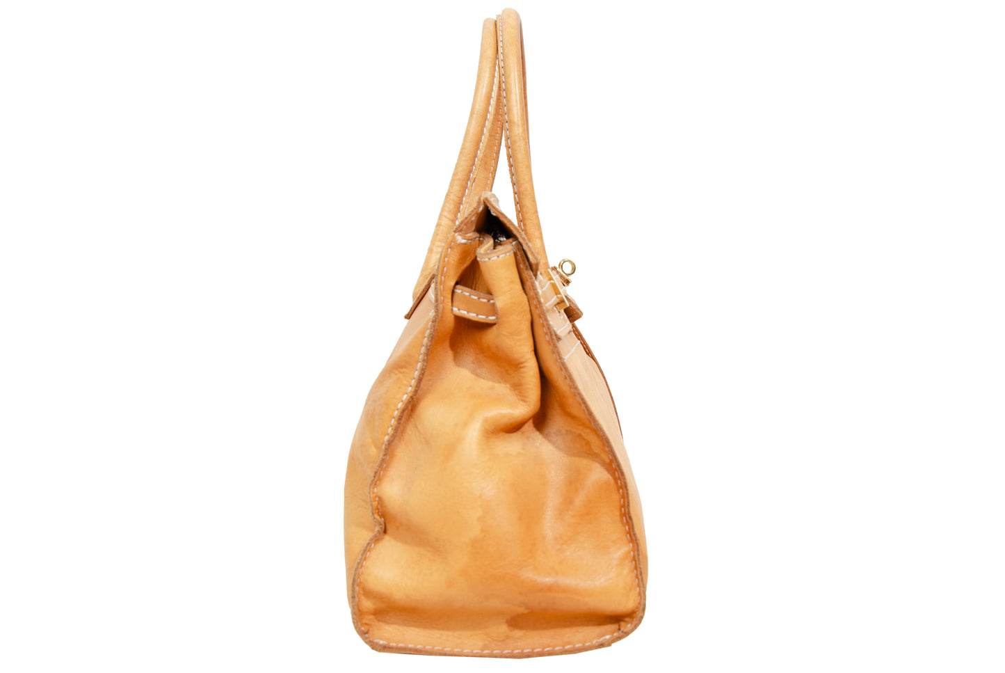 Vintage Japanese brand cognac leather bag - Made in Japan