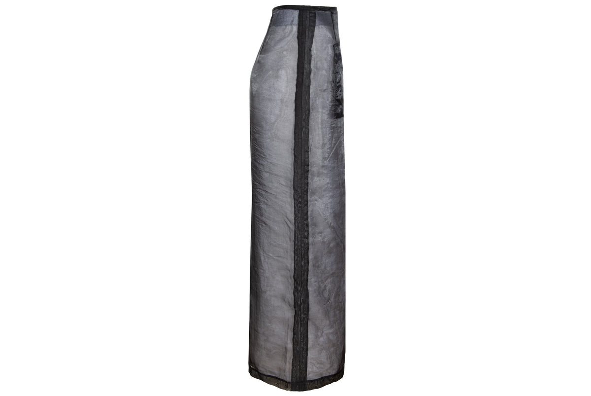 F/W 2000 Amaya Arzuaga linen blenc sheer cargo pocket skirt - Made in Spain