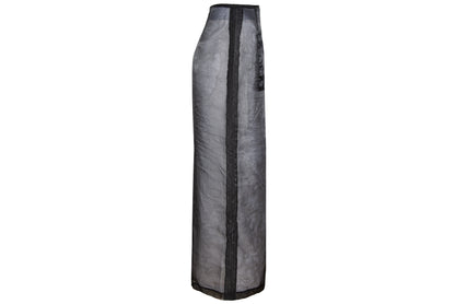 F/W 2000 Amaya Arzuaga linen blenc sheer cargo pocket skirt - Made in Spain