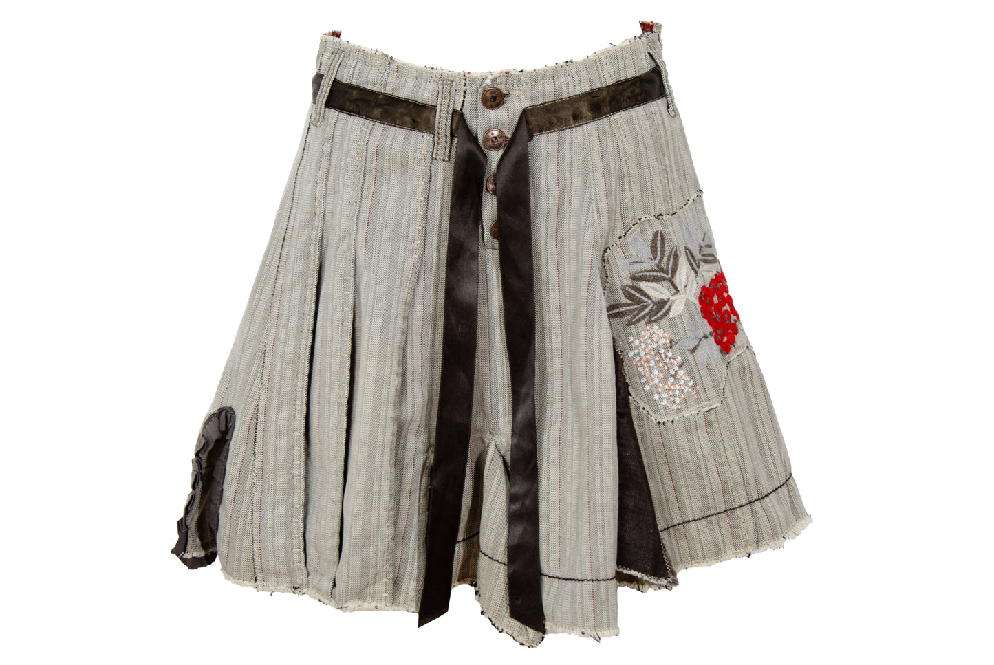 2000s Marithé + François Girbaud layered asymmetrical button front skirt - Made in Italy