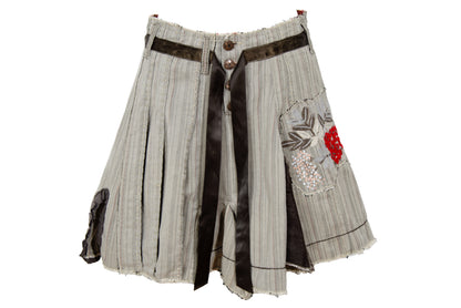 2000s Marithé + François Girbaud layered asymmetrical button front skirt - Made in Italy