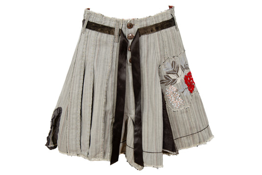 2000s Marithé + François Girbaud layered asymmetrical button front skirt - Made in Italy