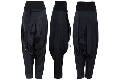 2000s Cop Copine convertible black low crotch pants or strapless jumpsuit