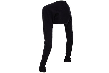 Vintage black cashmere cropped extra long sleeves bolero - Made in Italy