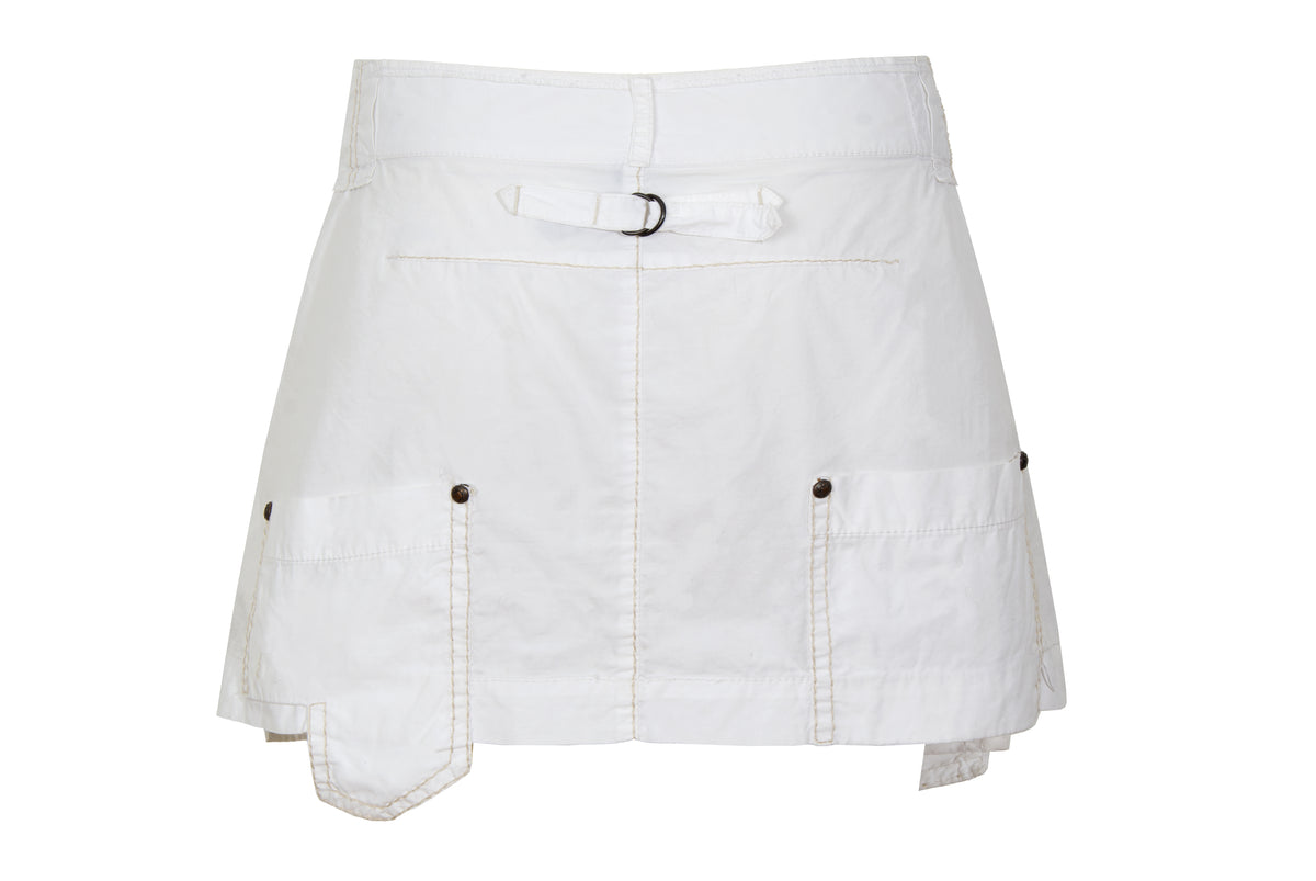 2000s Marithé + François Girbaud white technical utility mini skirt