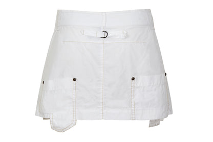 2000s Marithé + François Girbaud white technical utility mini skirt