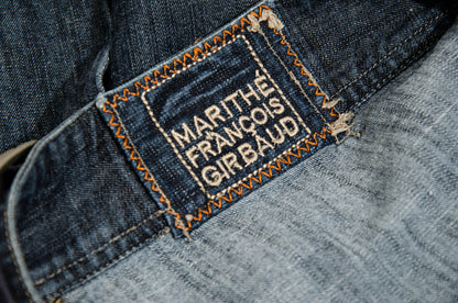 2000s Marithé + François Girbaud technical button front denim mini skirt with buckle details