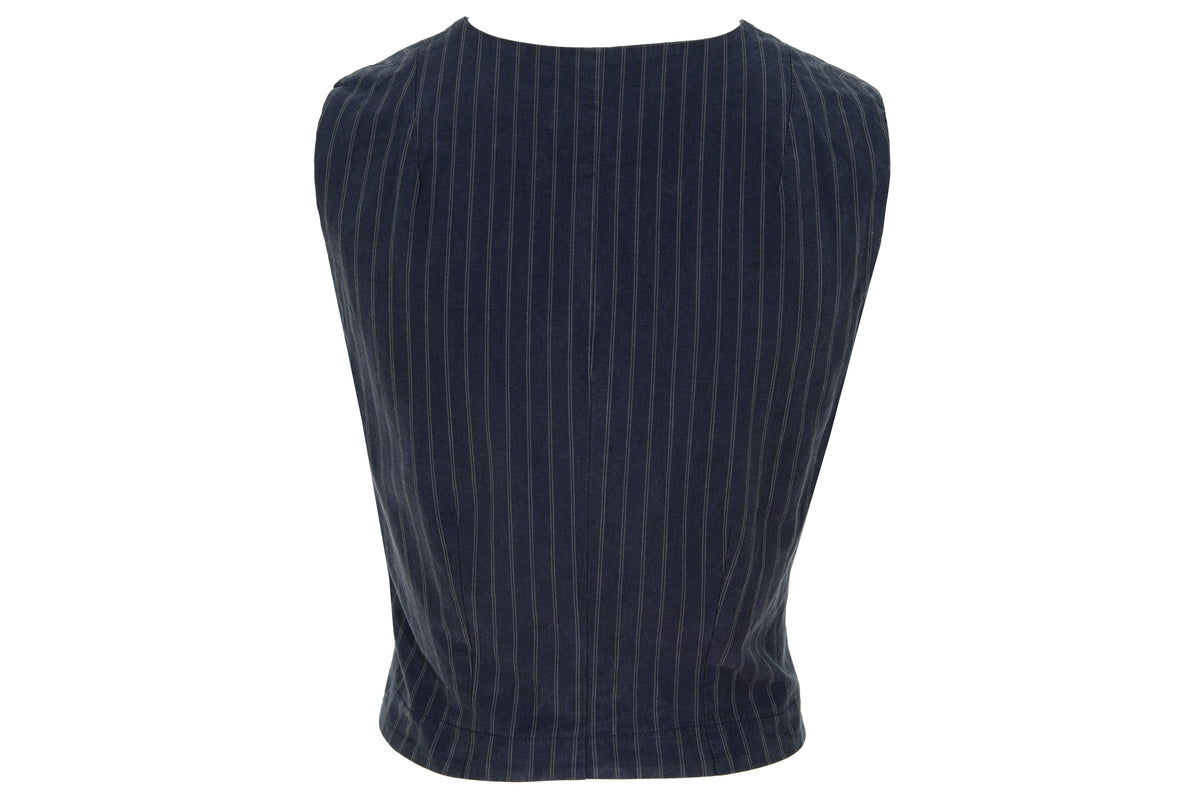 90s Marcel Marongiu pinstripe waistcoat - 100% cotton - Made in France