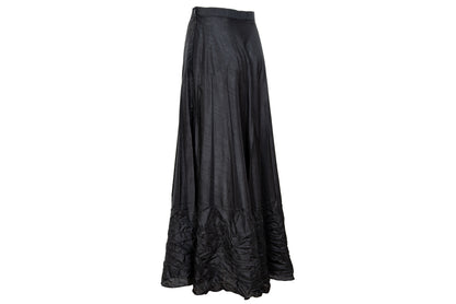 Vintage 1990s French designer black permanent pleats maxi skirt - Made in France