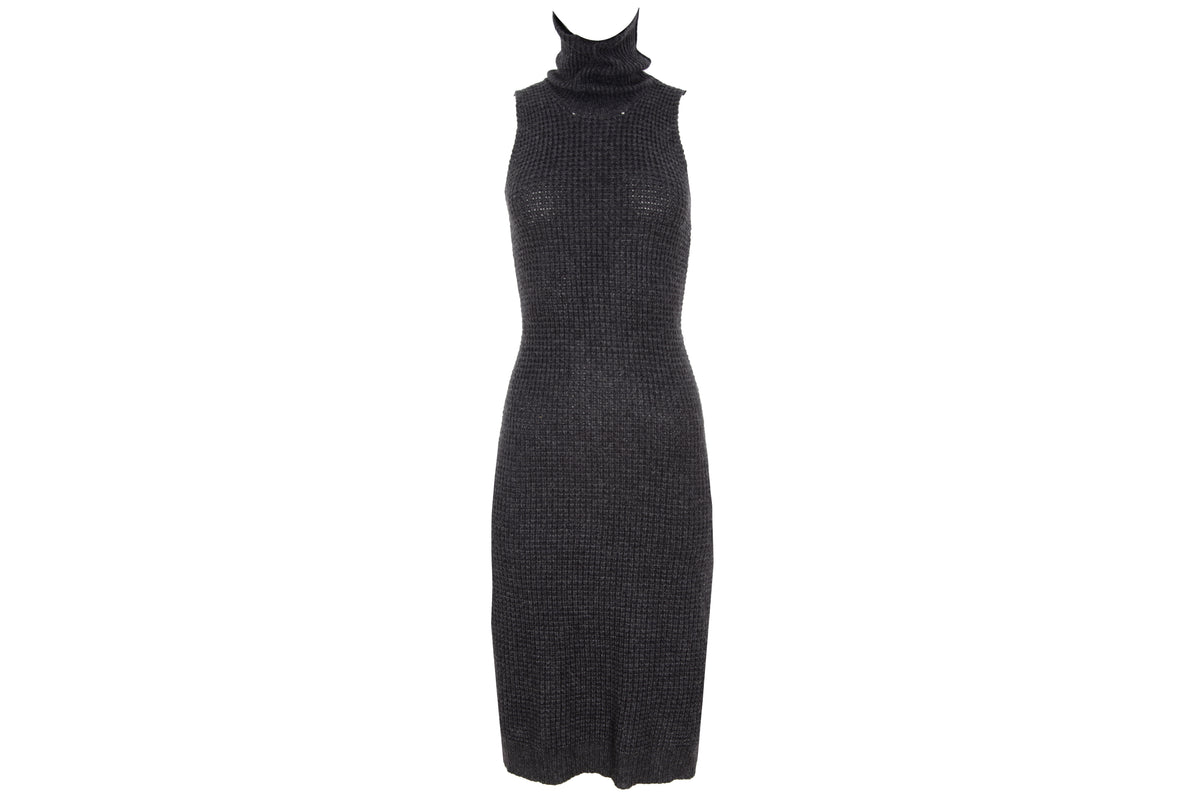 Vintage Italian brand cashmere blend knit open back sleeveless dress - Made in Italy