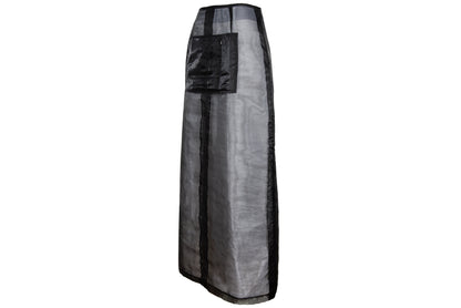 F/W 2000 Amaya Arzuaga linen blenc sheer cargo pocket skirt - Made in Spain
