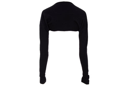 Vintage black cashmere cropped extra long sleeves bolero - Made in Italy