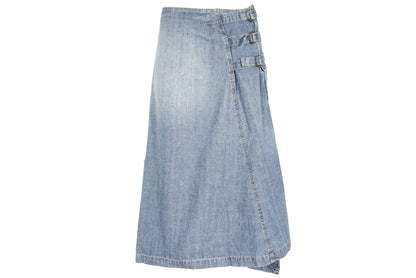 2000s Cop Copine light wash denim wrap skirt / Made in France