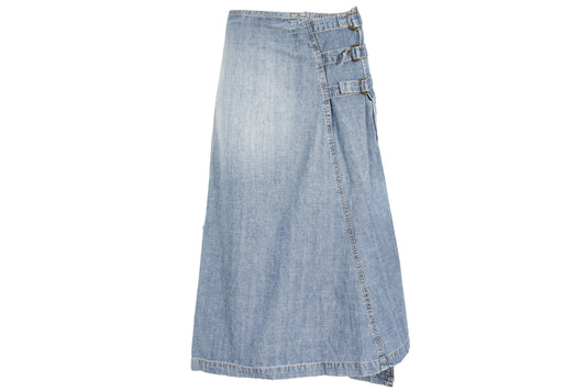 2000s Cop Copine light wash denim wrap skirt / Made in France