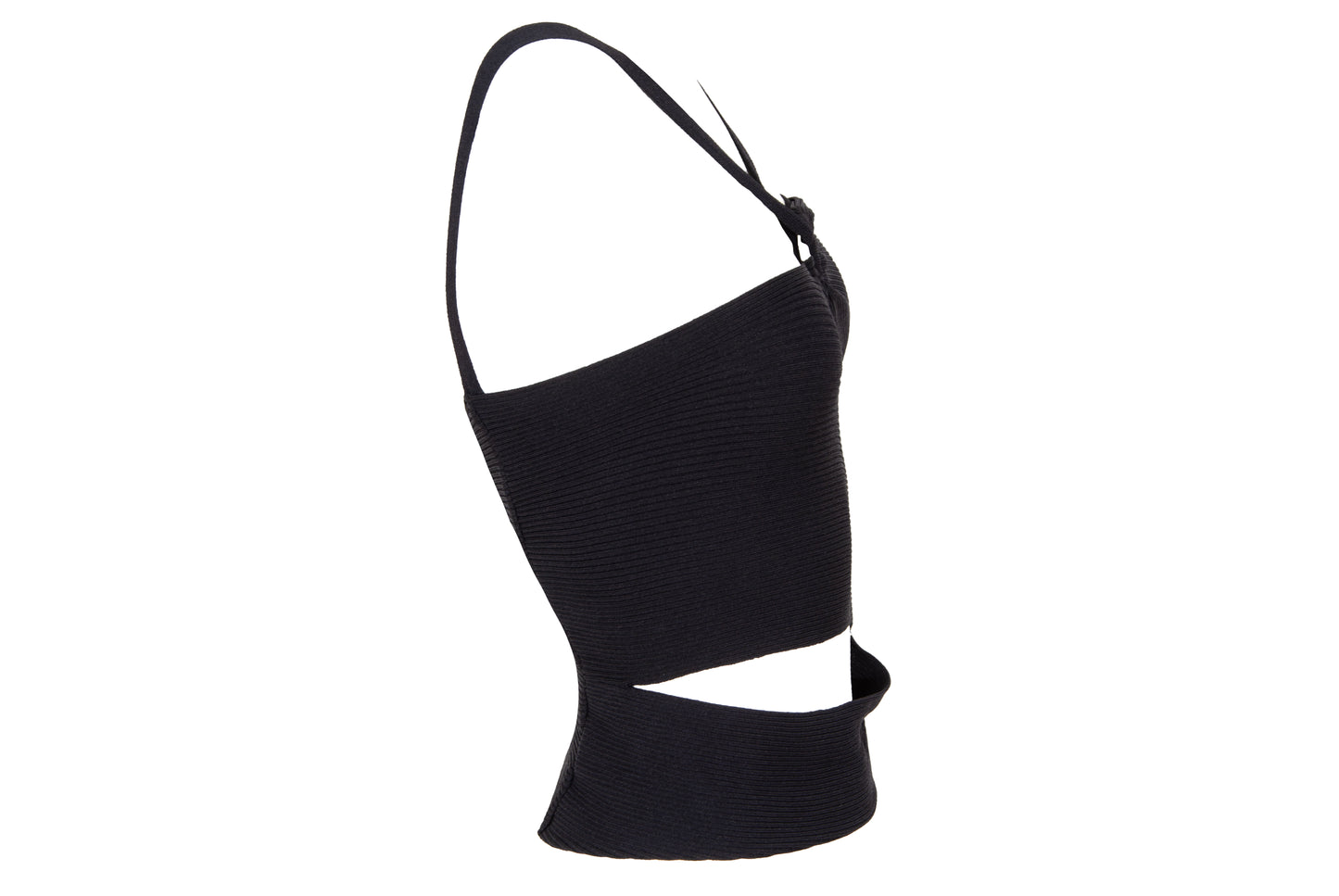 Vintage Italian brand asymmetrical cut top with o-ring and cut-out details - Made in Italy