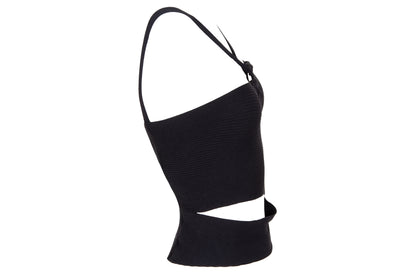 Vintage Italian brand asymmetrical cut top with o-ring and cut-out details - Made in Italy