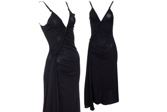 Vintage Italian brand draped asymmetrical spaghetti straps dress - Made in Italy