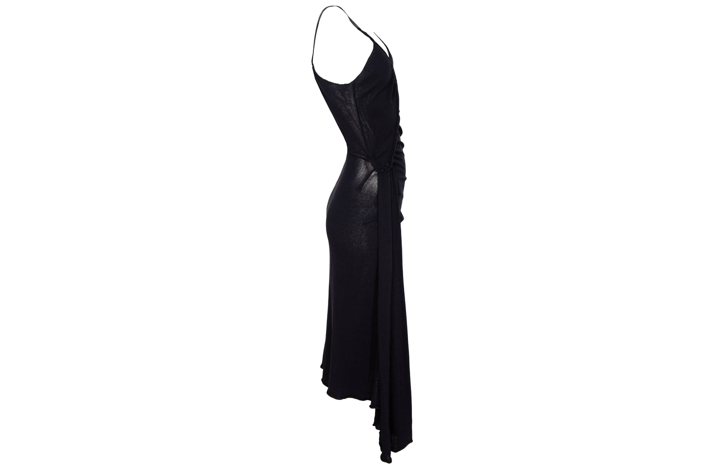 Vintage Italian brand draped asymmetrical spaghetti straps dress - Made in Italy