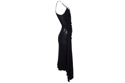 Vintage Italian brand draped asymmetrical spaghetti straps dress - Made in Italy