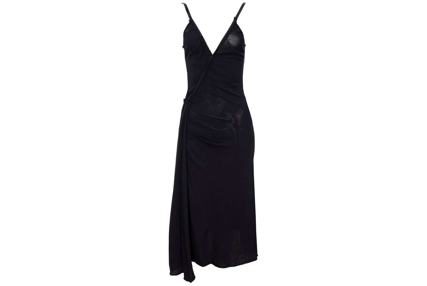 Vintage Italian brand draped asymmetrical spaghetti straps dress - Made in Italy