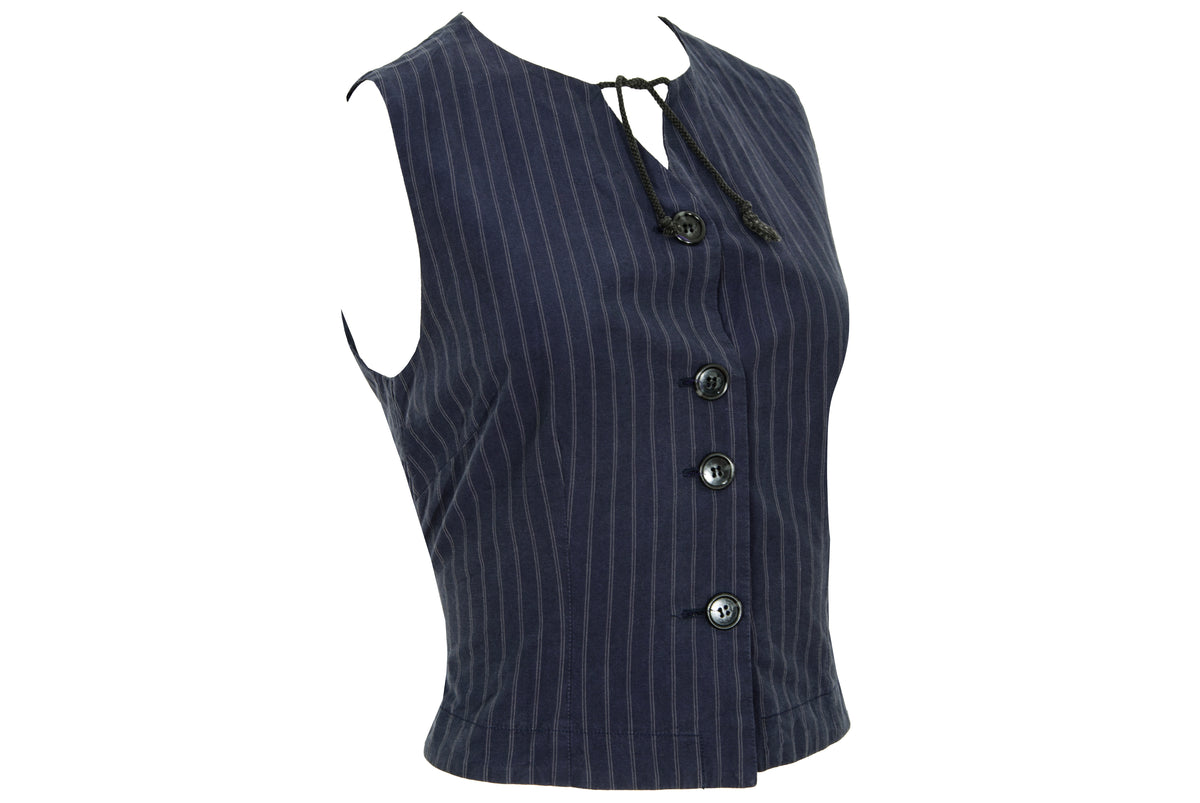 90s Marcel Marongiu pinstripe waistcoat - 100% cotton - Made in France