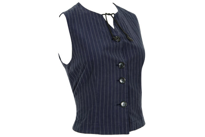 90s Marcel Marongiu pinstripe waistcoat - 100% cotton - Made in France