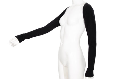 Vintage black cashmere cropped extra long sleeves bolero - Made in Italy