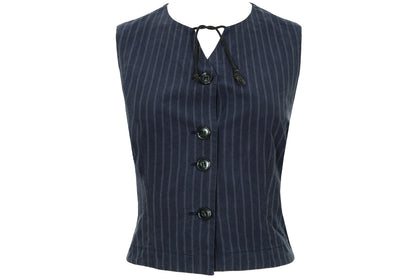 90s Marcel Marongiu pinstripe waistcoat - 100% cotton - Made in France
