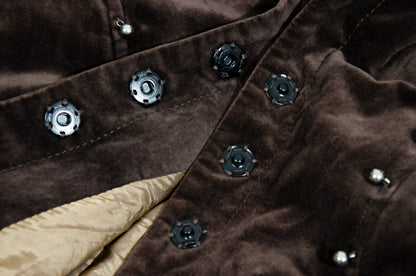 2000s Nolita brown velvet fitted cropped jacket with studded embroidered back - Made in Italy