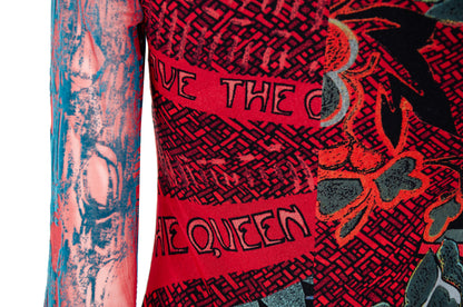 2000s Save The Queen abstract colorful print maxi dress - Made in Italy - M