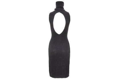 Vintage Italian brand cashmere blend knit open back sleeveless dress - Made in Italy