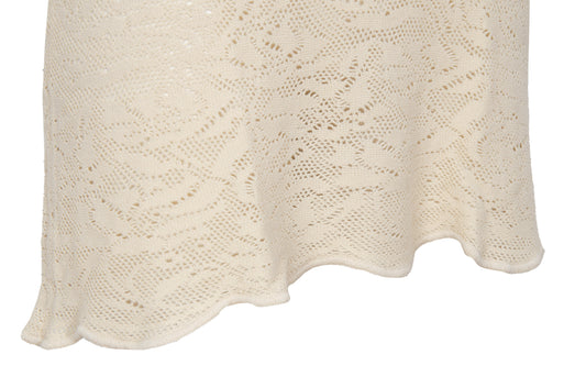F/W 2002 Simultaneous cream open knit turtleneck mini dress - Made in Italy