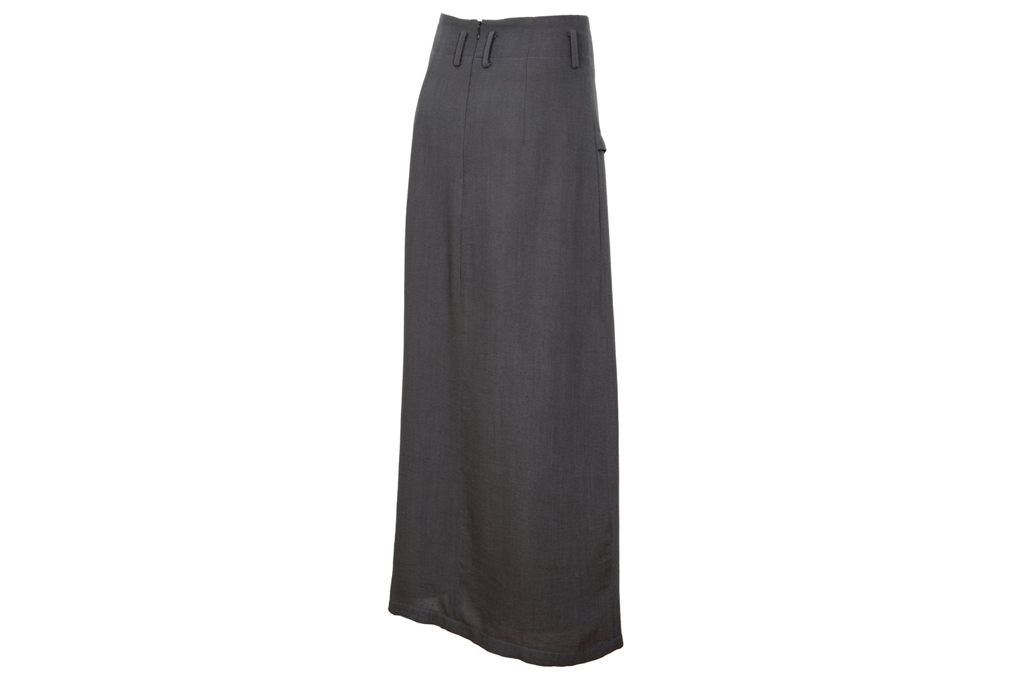Vintage Japanese designer architectural fold draped wool column skirt / Made in Japan