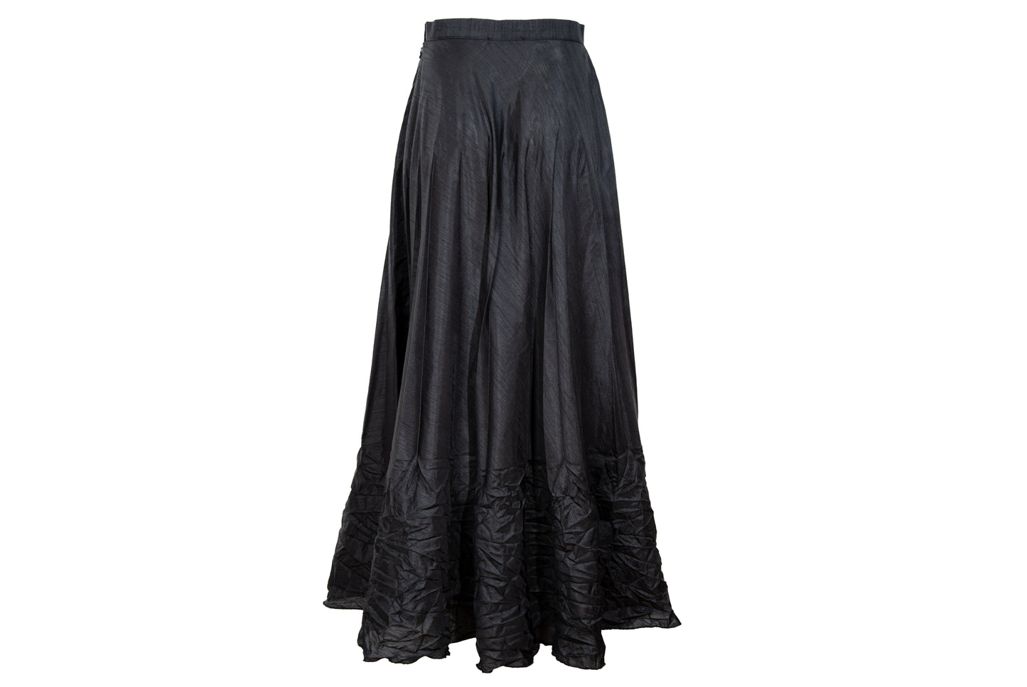 Vintage 1990s French designer black permanent pleats maxi skirt - Made in France